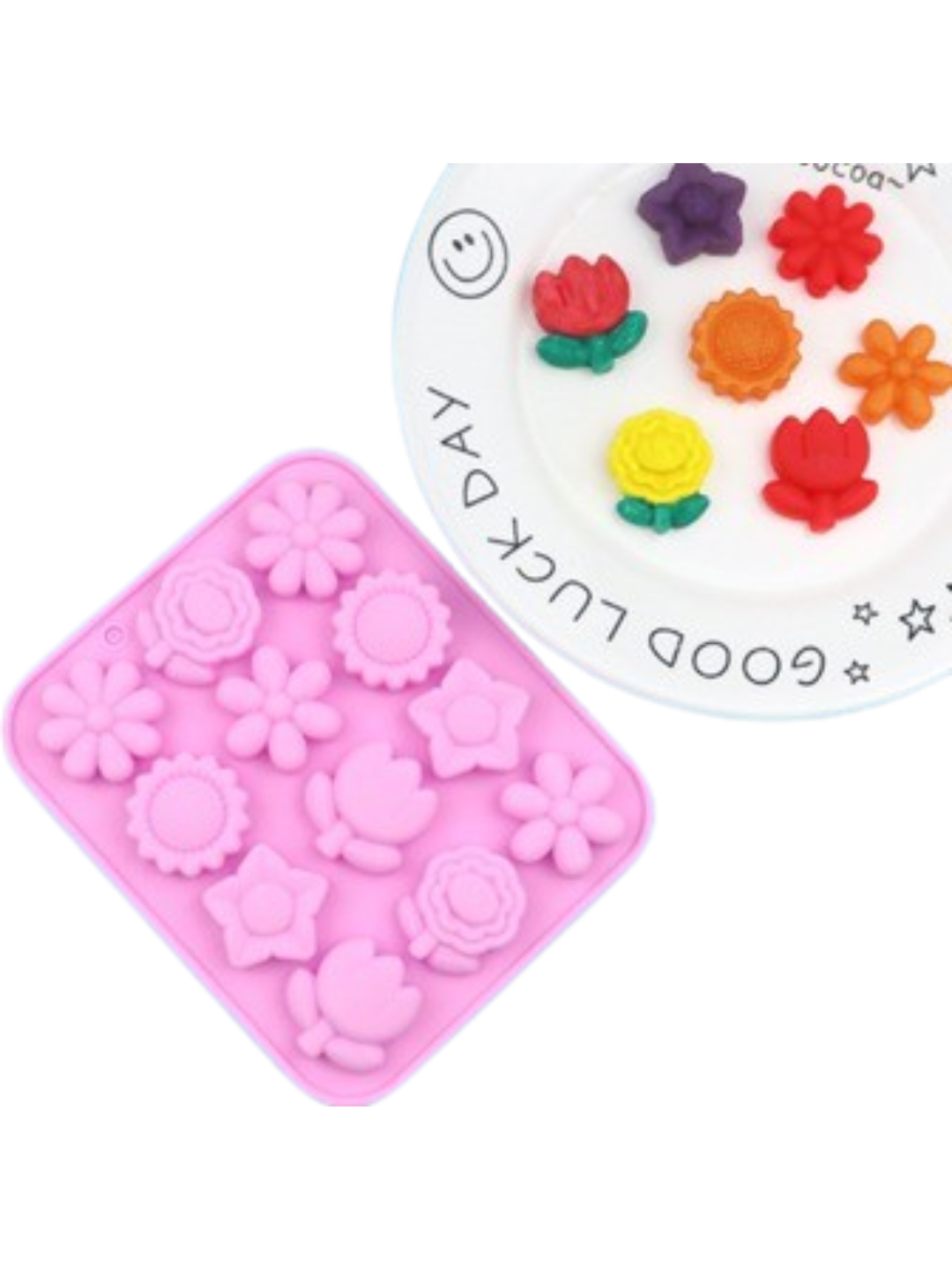 Molde de silicona Flores variadas 12 Cav