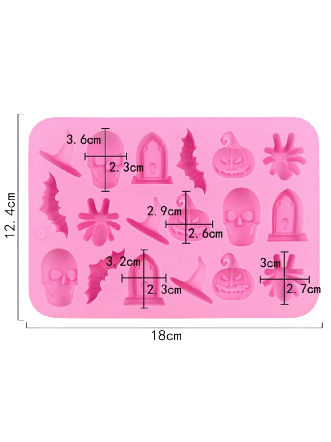 Molde Halloween mini figuras variadas 18 Cav