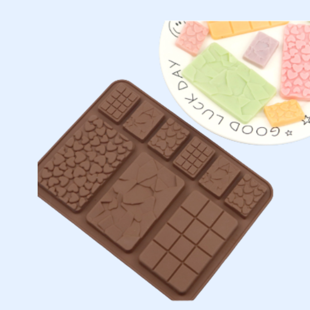Molde de silicona barras de chocolatina variados