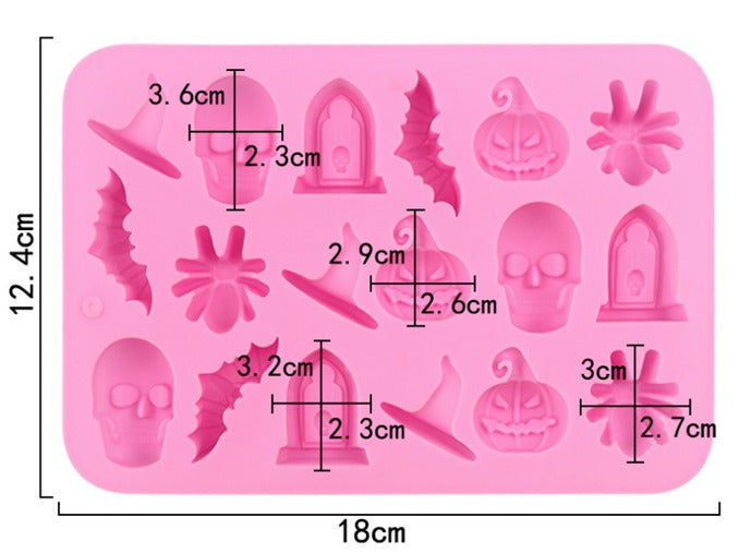 Molde Halloween mini figuras variadas 18 Cav