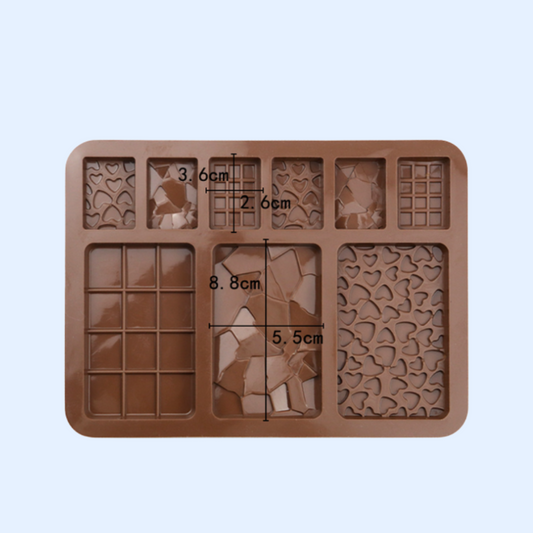 Molde de silicona barras de chocolatina variados