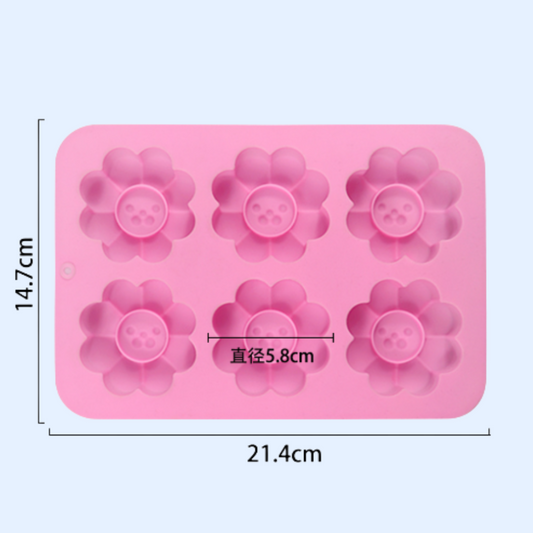 Molde de silicona margaritas – 6 cavidades