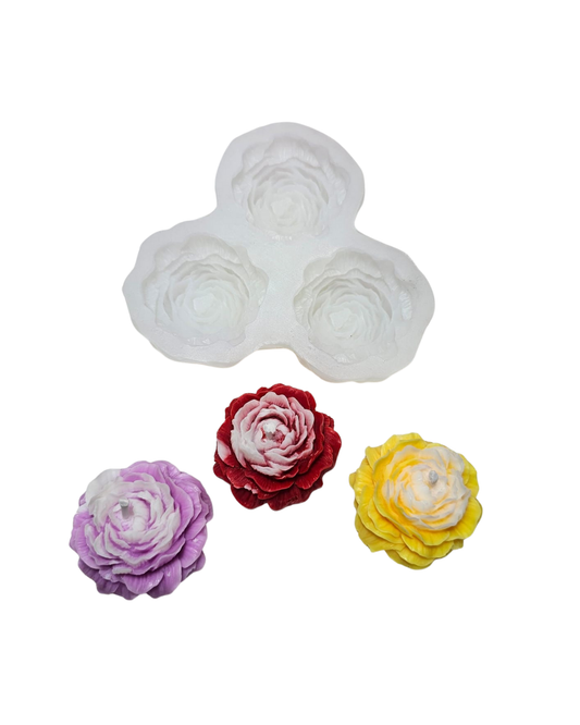 Rosa peony 3 cavidades
