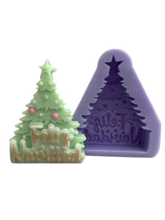 Molde Árbol Feliz Navidad