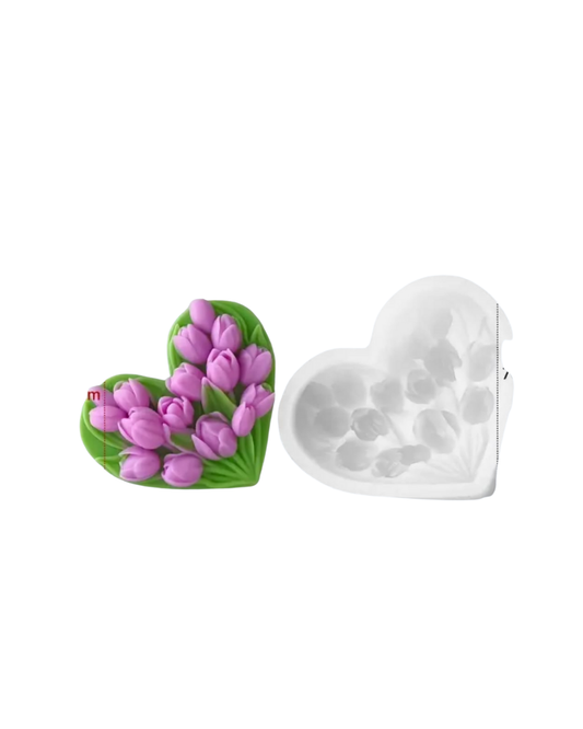 Molde Corazón Flores