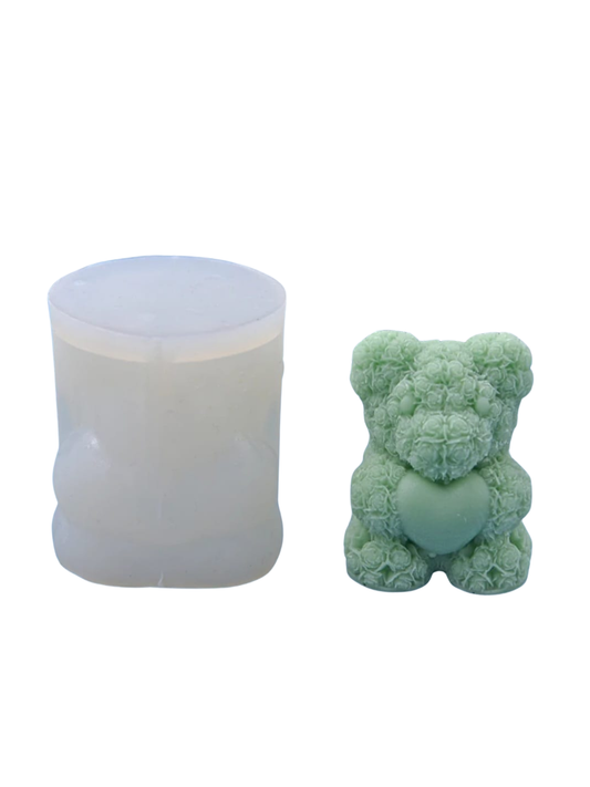 Molde Oso de Rosas Corazón J-0338