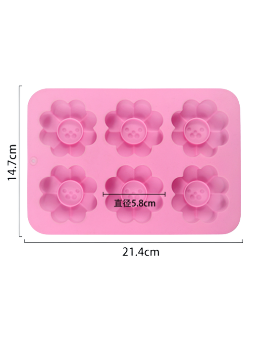 Molde de silicona margaritas – 6 cavidades