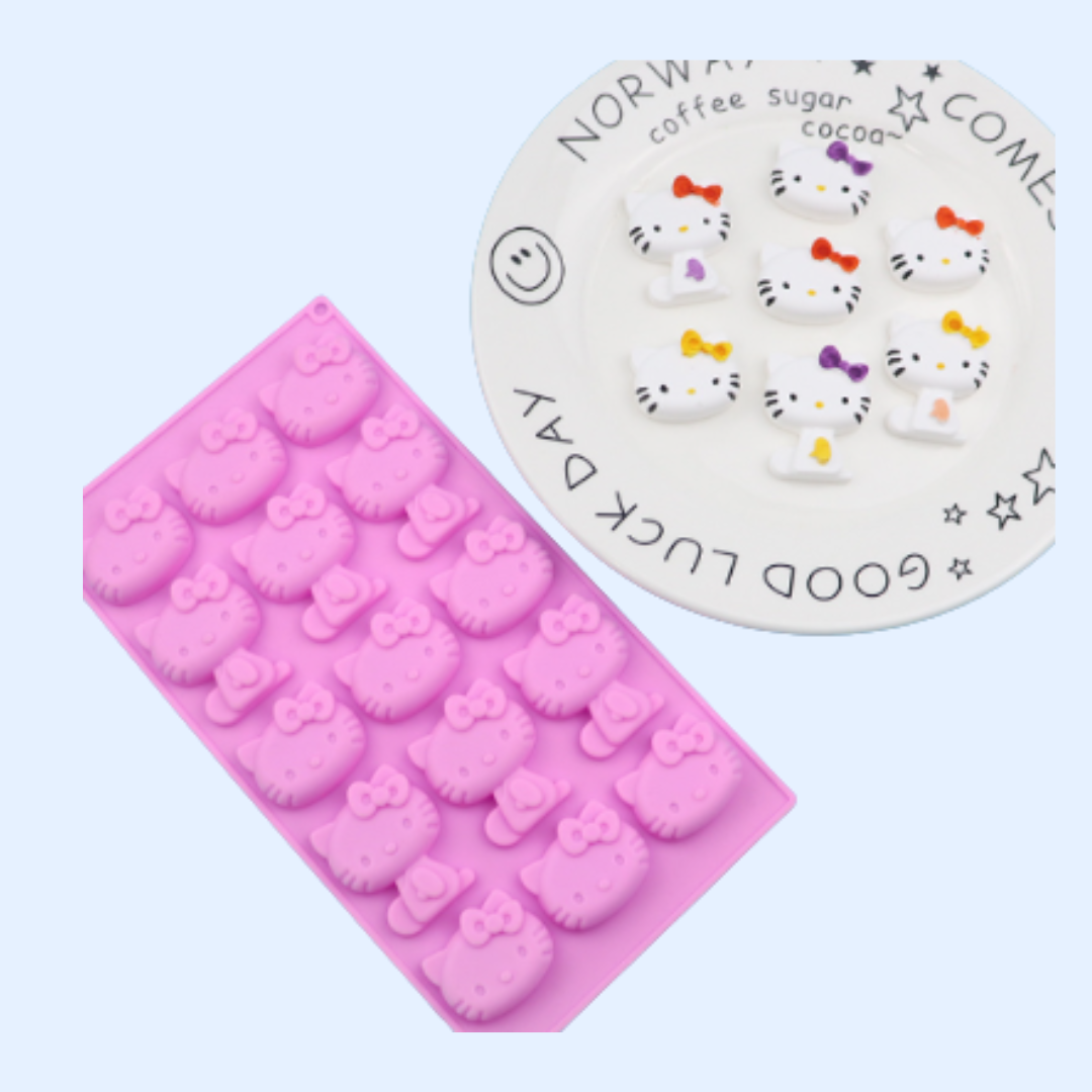 Molde de silicona mini hello kitty