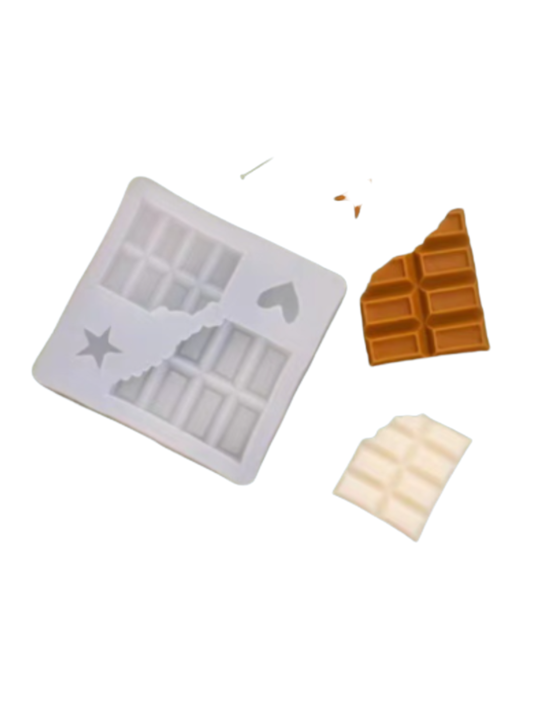 Molde de silicona barra de chocolate mordida