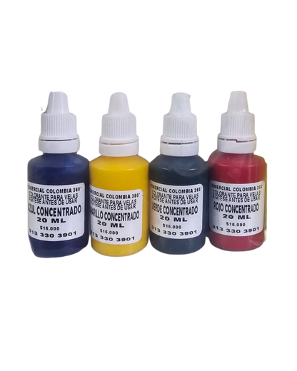 Colorantes alta concentracion x4 unidades
