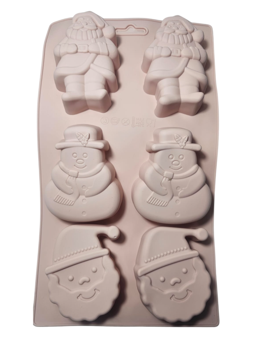 Molde papá noel y muñeco de nieve 6 cav
