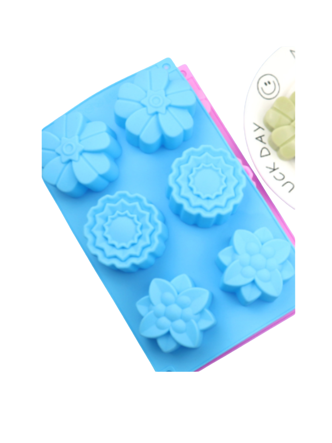 Molde de 6 cavidades con flores variadas