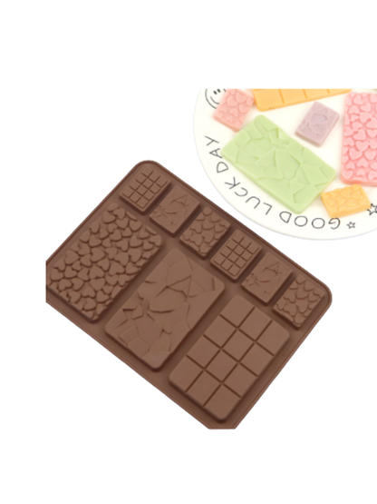 Molde de silicona barras de chocolatina variados