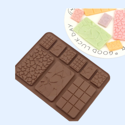 Molde de silicona barras de chocolatina variados