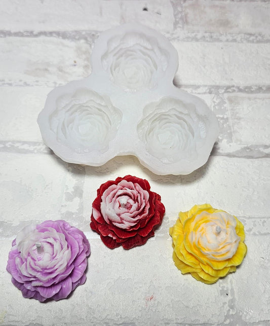Rosa peony 3 cavidades