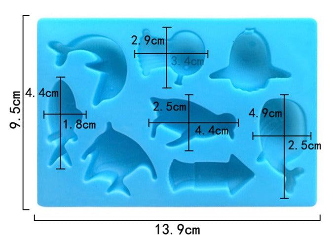 Molde de silicona peces del mar