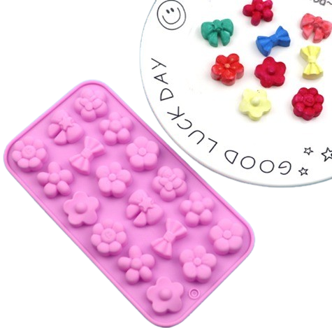 Molde de silicona moños y flores Mini 18 Cav